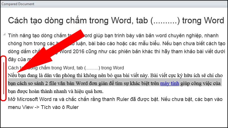 Phần 2: Văn bản đã chỉnh sửa được đánh dấu gạch đỏ lề bên trái của văn bản.